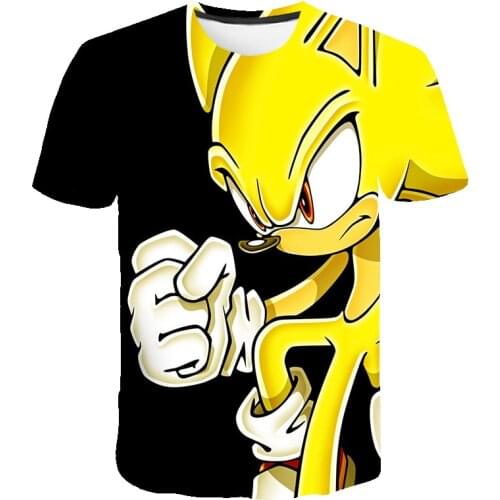3D Boys Mario Supersonic sonic Print Girls Funny T-shirts Costume Children 2021 summer Clothing Kids Clothes Baby Tshirts street