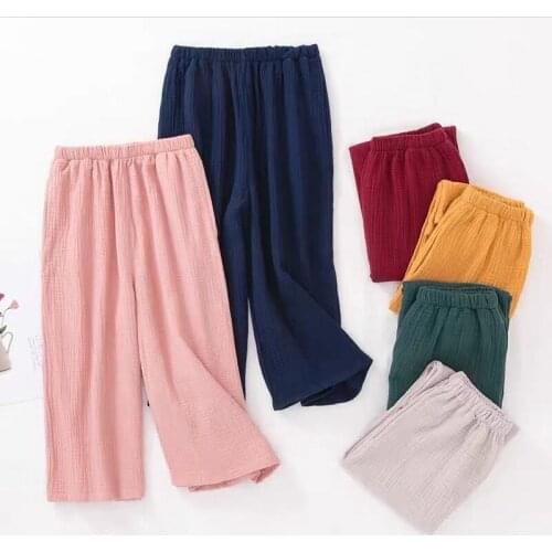 Women Cotton Calf-Length Pants 2020 Summer Autumn Prairie Chic Casual Loose Straight Pants 13 Color Solid Pants Plus Size M-7XL