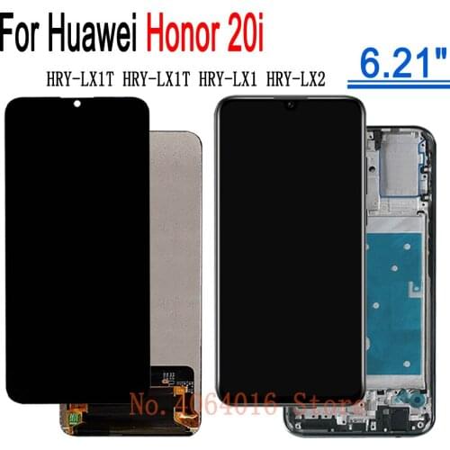 6.21‘’ LCD For Huawei Honor 20i HRY-LX1T Display Frame Digitizer Assembly HRY-LX1 LX2 Repair Part LCD For Honor 20i Touch Screen