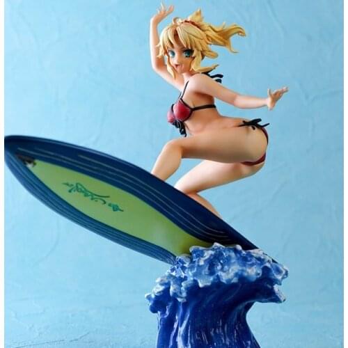 1/6 Fate / Grand Order Mordred Swimwear Surfing stance Sexy Girl Unpainted Resin Figure Unassambled GK Model Toy