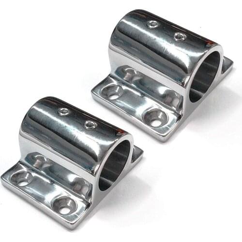 1 Pair Marine Boat Hand Rail 316 Stainless Steel 90 Degree Stanchion Rectangle Base Mount Hand Rail for 22mm Tube