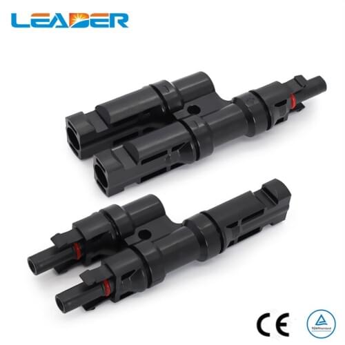 1pair Solar PV Connector 2/3/4/5/6 to 1 Parallel Branch Connector T Type Connector Male to Female Solar PV System