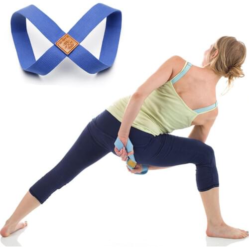 1pc Women Yoga Stretch Strap Belt 8-shaped Yoga Pull Up Belt Rope for Wrist Waist Leg Training Gym Accessories Fitness Equipment