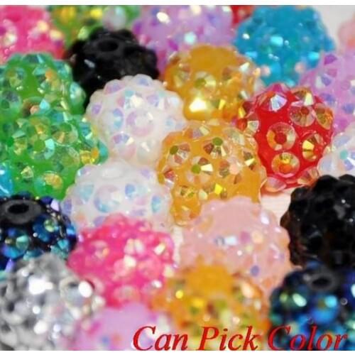 10mm ball pave mixed Resin Beads Basketball Wives DIY Finding jewelry bracelet necklace Chunky earrings finding hyty4 crystal