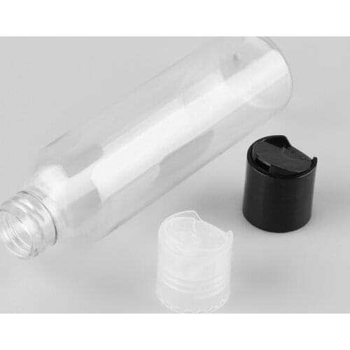150ML X 36 Empty Clear Plastic Round Shoulder Bottles Refillable Travel Bottles With Plastic Disc Top Cap For Shampoo Toner