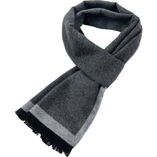 [Peacesky]2019 New Brand Winter Mens gift Gray Striped Scarves Business gentleman,Cashmere Scarf ,Men Scarves,Bufanda