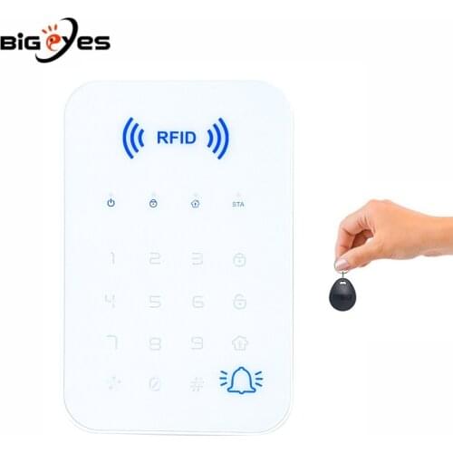 PGST 433MHz Wireless Touch Keypad Support RFID Tags Wireless Password Keybord for Security Intruder Alarm System Burglar Alarm