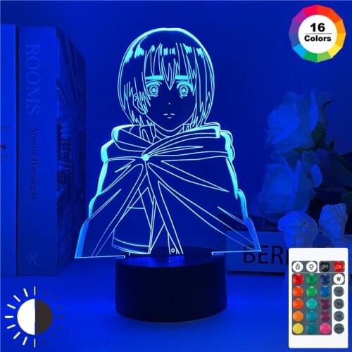 Anime Attack on Titan Night Light Armin Arlert Light for Bedroom Decoration Kids Gift Attack on Titan LED Lamp Armin Arlert