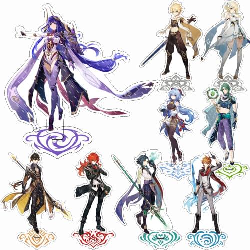 Anime Genshin Impact Figure Raiden Shogun Sangonomiya Kokomi Aloy New Acrylic Stand Model Plate Desk Decor Fan Gifts Cosplay Hot