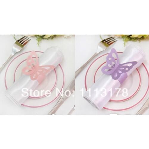 Free shipping Cheap butterfly paper napkin ring napkin holder wedding napkin holders buckles Wedding Party Decorations 00
