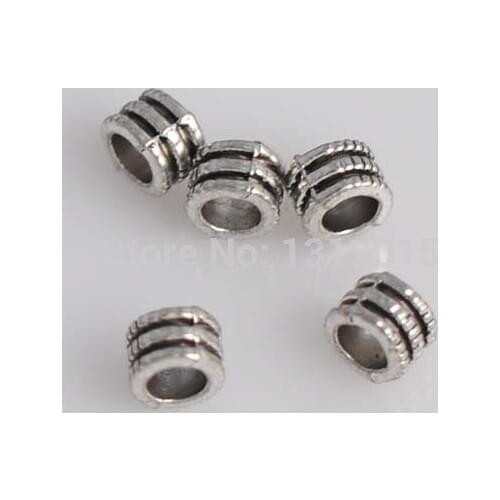 Free Shipping!DIY 50PCs Antique Silver Metal Alloy Spacers Beads 6mm YTC0015