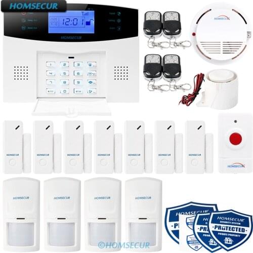 HOMSECUR APP Controlled Wireless 2G SMS Autodial Home Alarm System+SOS Intercom