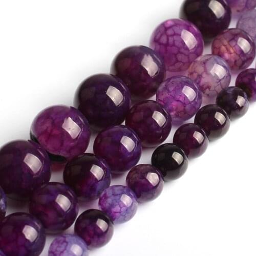 Natural Stone Beads Purple Cracked Wholesale Beads Dream Dragon Vein Carnelian Agates Beads For Jewelry Making 6mm 8mm 10mm