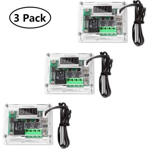 3pcs/lot 12V Digital Temp Thermostat Temperature Controller Sensor Relay Switch -50-110C W1209 with case
