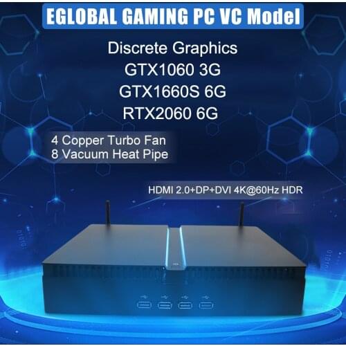 Eglobal Mini Gaming PC Intel I9 9900KF GTX 1060 3G GDDR5 Video Card Desktop Computer Video card Windows 11 DDR4 NVMe SSD WIFI