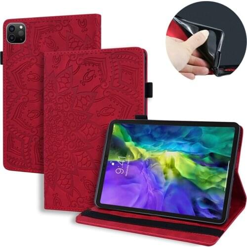 Flip Cover For iPad Pro 2021 Case 11 12.9 Inch Emboss Flower Leather Wallet Stand Tablet For iPad Pro 11 12 9 2021 2020 Case