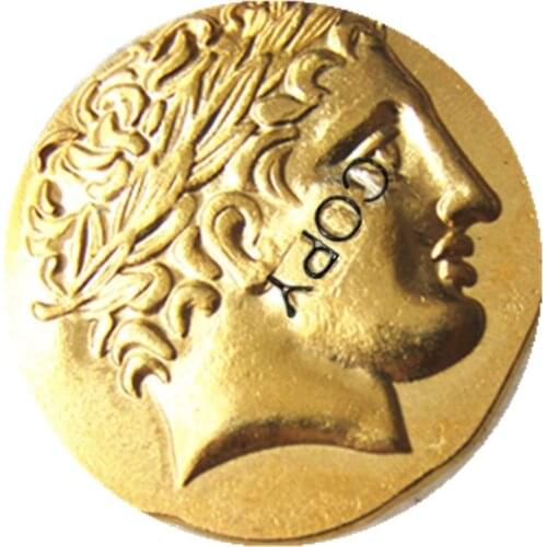 G(16)Ancient Greek Gold Stater Coin of King Philip II of Macedon - 323 BC Gold Plated copy coins
