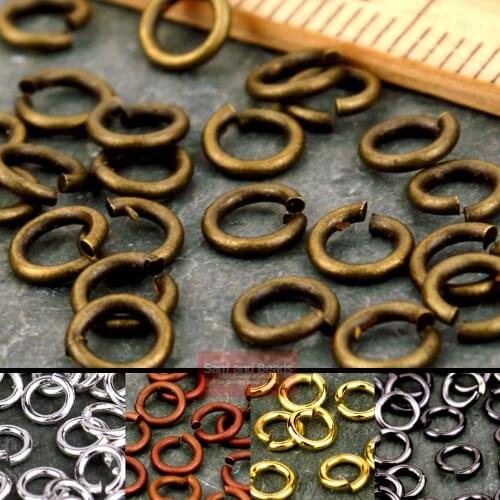 Wholesale 300Pcs/pack Jump Rings & Split Rings Open Connectors 4mm Gold Silver Bronze Copper Black For Jewelry Making Craft DIY