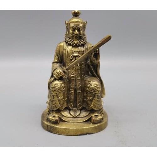 Collection Chinese Brass Carved Catch Demon Exorcism Master Exquisite Small Buddha Metal Crafts Home Decoration