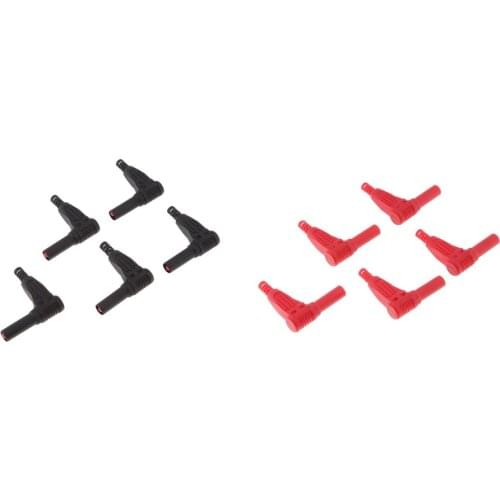 Pack of 10 4mm Banana Plug Right Angle Connector Welding Connecting for Multimeter