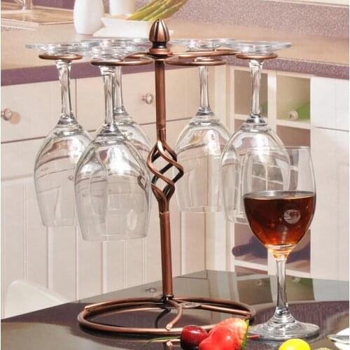 Kitchen accessories Red wine holders metal cup holder wine glass hanging cup rack wine cup rack barware stand