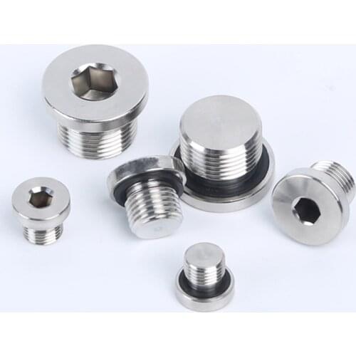 M8/10/12/14/16/18/20/22/24/27/33 Metric Male Thread 304 Stainless Steel Hex Flange Socket End Plug Pipe Fitting