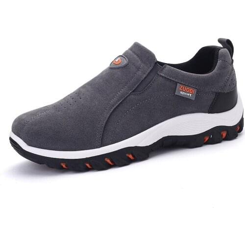 Mens Slip-on Casual Shoes Outdoor Non-slip Hard-wearing Sports Shoes Platform Hiking Travel Shoes Men Daily Sneakers Work Shoes