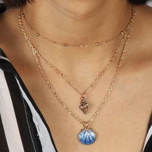 MiFaViPa Shell Necklace Jewelry Trendy Charm Jewelry Conch Pendant Necklaces For Women Jewelry Birthday Christmas Gifts