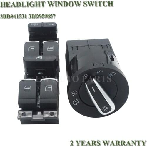 2Pcs Headlight Master Window Switch For VW Golf Jetta MK4 Bora Passat 3BD941531,3BD959857,3BD 941 531A,3BD 959 857