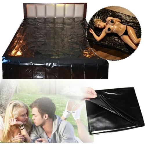 Thumbedding Black Master Series PVC Flat Sheet King Size Waterproof Play Fantasy Sheet