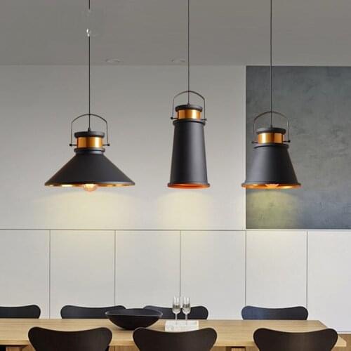 Loft American style retro industrial style Pendant Lights metal iron cover bar counter single head aluminumceiling pendant lamps