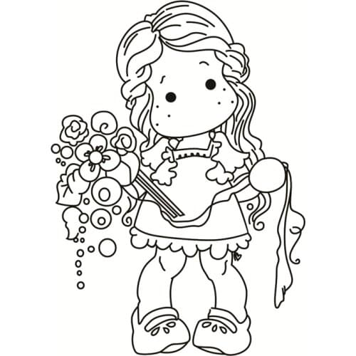 Flower girl pattern Transparent Clear Silicone Stamp/Seal for DIY scrapbooking/photo album Decorative clear stamp sheetstampons