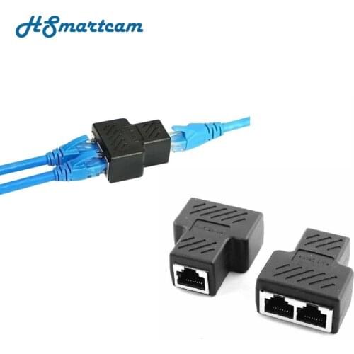 RJ45 SPLITTER ADAPTER LAN NETWORK ETHERNET CABLE 1-2 WAY DUAL CONNECTOR PLUG For HD IP Camera CCTV