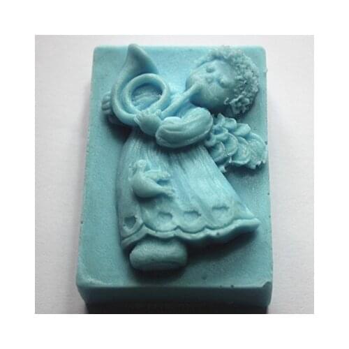 Angel boy Round Shape Art Crafts Silicone DIY Handmade Soap MoldsFM319