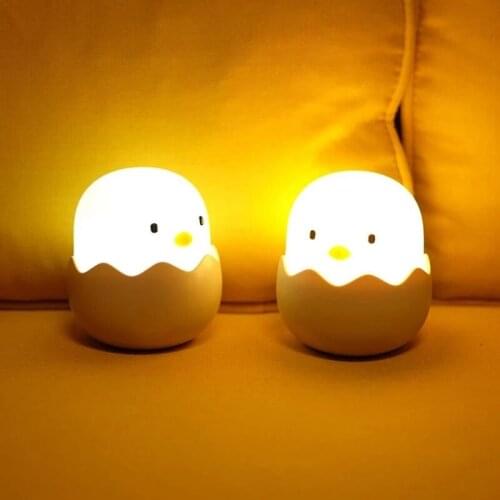 Silicone Chicken Egg Led Lights Touch Sensor Night Light For Kids USB Rechargeable Bedroom Decor Animal Chick Atmosphere Gift