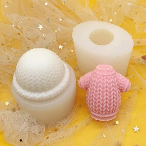 Cute Childrens Sweater Scented Candle Silicone Mold DIY Home Baking Accessories Cake Mold 3d Sweater Resin Mold Cake Decoration