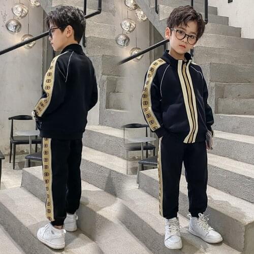 Zipper Spring Autumn Childrens Clothes Baby Boys Coat + Pants 2pcs/Set Kids School Beach Costume Teenage Clothing High Quality