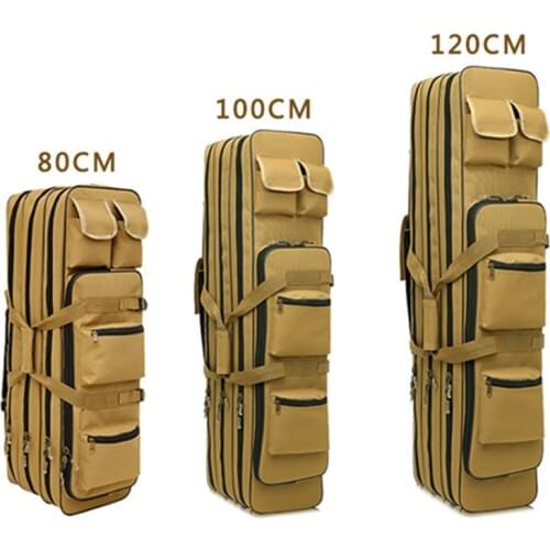 80-120cm Waterproof Fishing Bag 2-3 Layer Large Capacity Thick Nylon Wearproof Fishing Tackle Bag Outdoor Fishing Accessory Bags