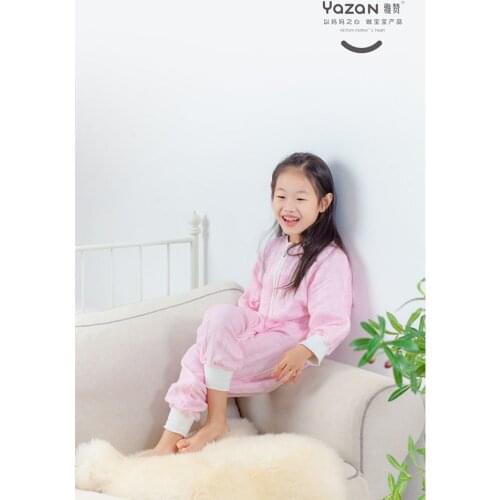 YAZAN childrens sleeping bag 120 shares spring autumn 6 layers of all-cotton gauze breathable to keep warm and prevent cold
