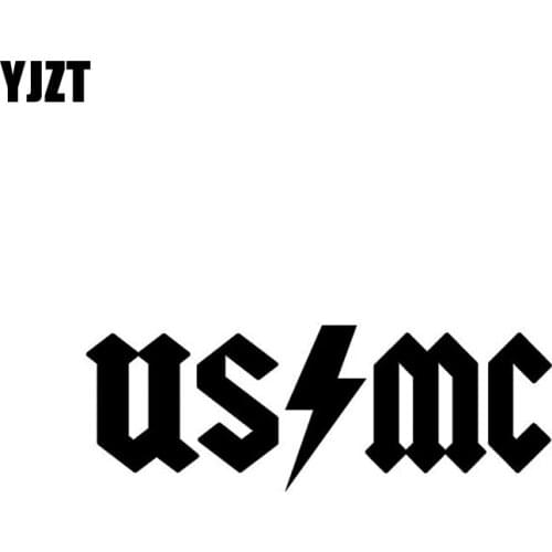 YJZT 13.5CM*4.8CM Car Sticker "USMC" United States Marine Corp Veteran Vinyl Decal Black/Silver C3-0110