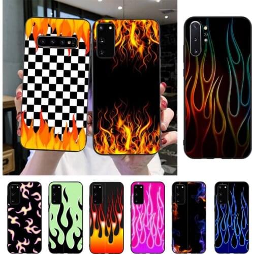 YNDFCNB colorful flame Phone Case For Samsung S20 S10 S8 S9 Plus S7 S6 S5 Note10 Note9 S10lite