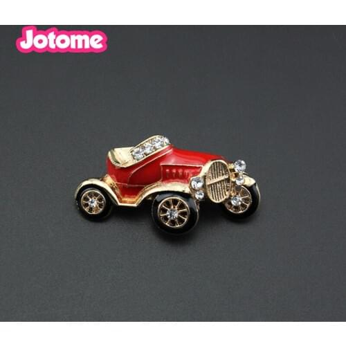 Gold Tone Women Jewelry Wedding Car Brooches Red Enamel Rhinestone Sports Car Pin Brooch