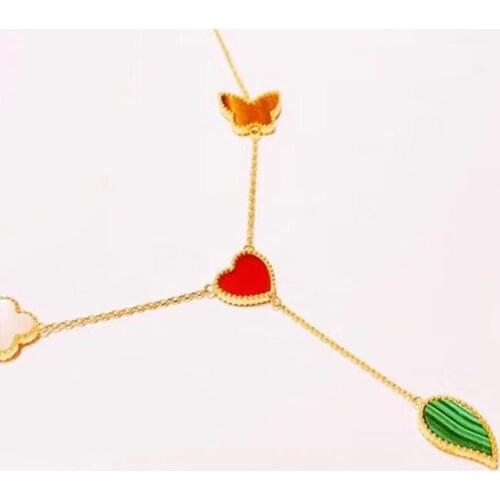 4 flowers Necklace Elegant All Metal Vintage Women Hot Brand Solid S925 Sterling Silver Jewelry Set Top Quality Gifts