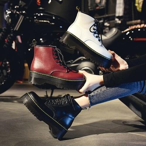 Winter Boots For Women Platform Middle Tube Boots Womens Fashion Casual Street Style Winter Black Shoes