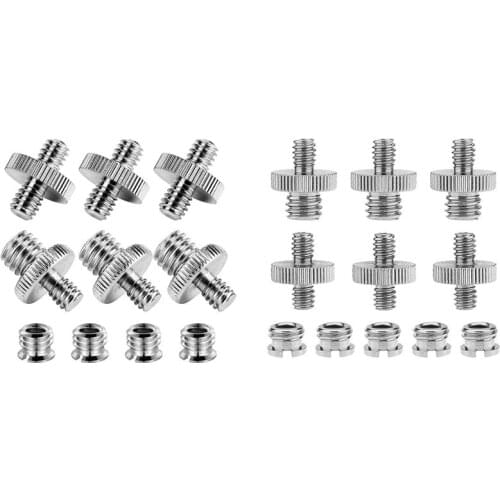 1/4 inch and 3/8 inch Camera Screw Adapter Converter Threaded Mount Set for Tripod Monopod Ballhead Light Stand Shoulder Rig