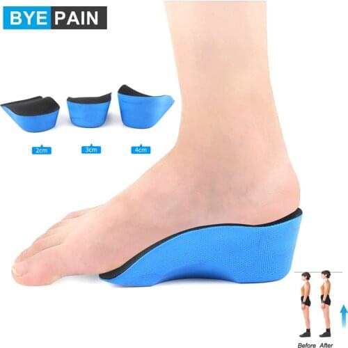 1Pair PU Height Increase Insoles Half Length Pad Shoes Elevator U-Shaped Heel Cup Anti-slip Lift Pads Height 2-4cm for Men Women