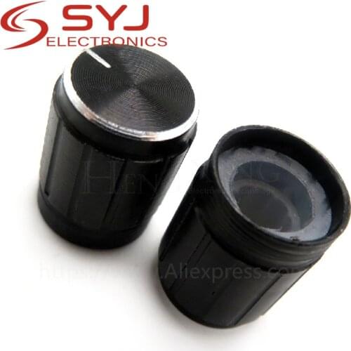 10pcs/lot 13*17mm aluminum alloy potentiometer 13*17 knob rotation switch volume control knob black In Stock