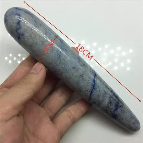 18cm super long Blue dongling jade crystal stone wand long crystal massage wand yoni wand for health healing crystals