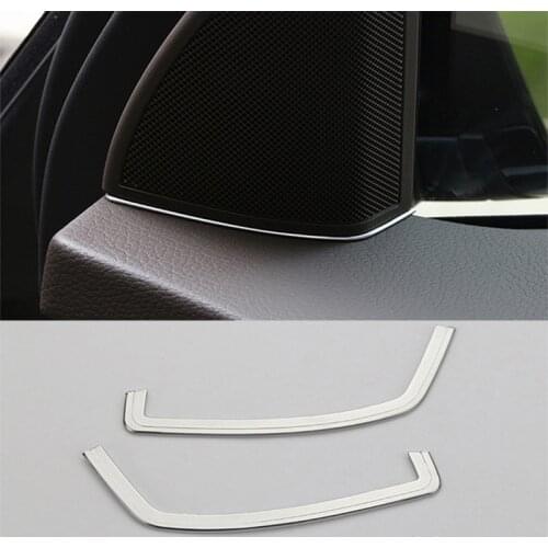 2Pcs Silver Front Door Speaker Cover Gap Decor Trim Car Stytling Car Interior Accessories Tools For Mercedes Benz GLK 2009-2015