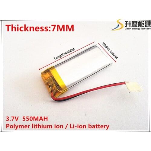 3.7V 550mAh 701840 Lithium Polymer Li-Po li ion Rechargeable Battery cells For Mp3 MP4 MP5 GPS mobile bluetooth